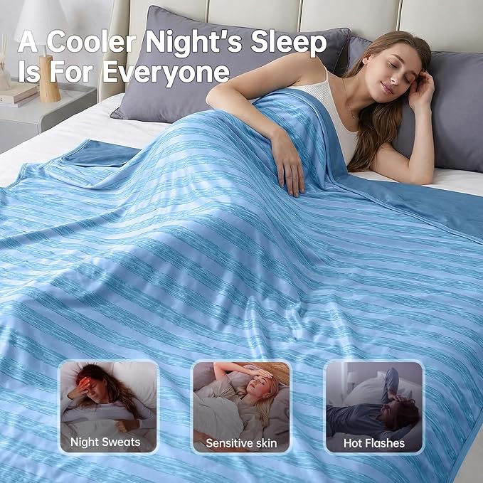 Guohaoi Cooling Blanket for Hot Sleepers and Night Sweats 50"x70" Twin Size | Arc-Chill Q-Max >0.5 Cool Fiber,100% Oeko-Tex Certified Lightweight Summer Blanket for Travel/Outdoor Ultra Cold Breathable