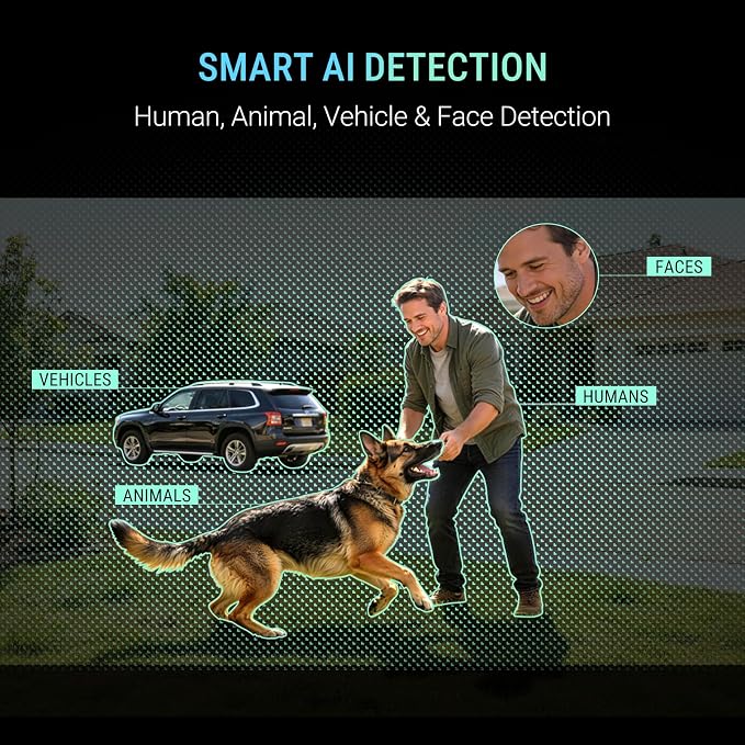 2.5K Window Security Camera ��� No Drill Anti-Glare, Free AI Human/Vehicle/Pet Detection, 5000mAh Battery & Wired, Indoor to Outdoor, Face Recognition, 24/7 Recording