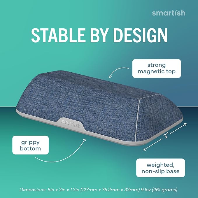 Smartish® Magnetic Cord Holder - Bigger Cable Wrangler Organizer with Magnet Clips for Charger Management on Desktop, Nightstand - Holds 6+ Cables - Blue Jeanie