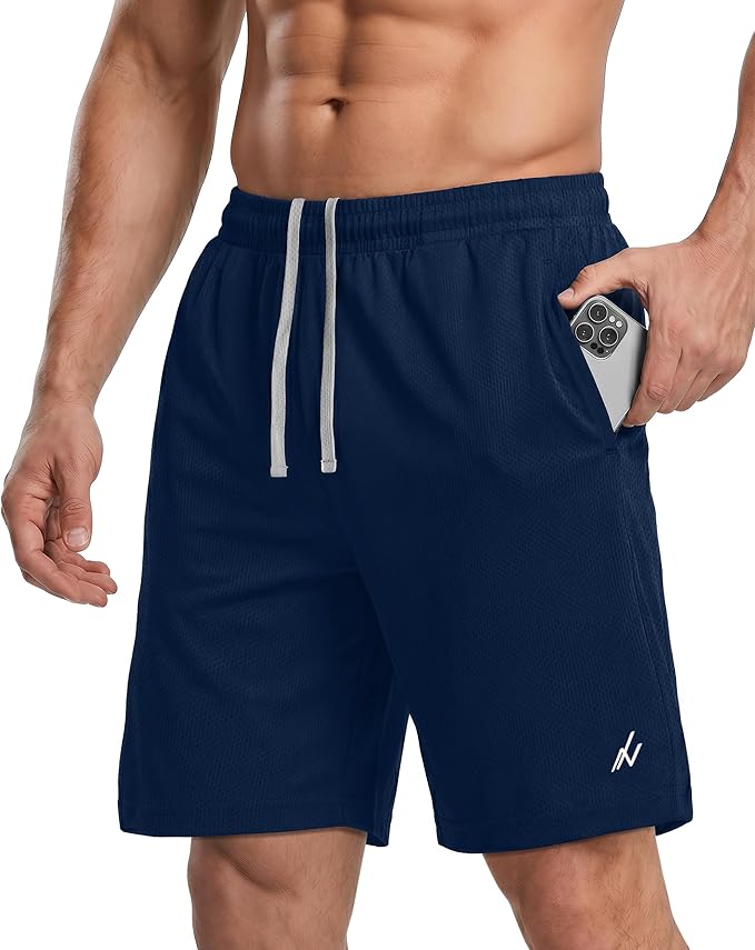 Quick Dry Knit Men's Athletic Shorts Loose-Fit Running Workout Gym Shorts