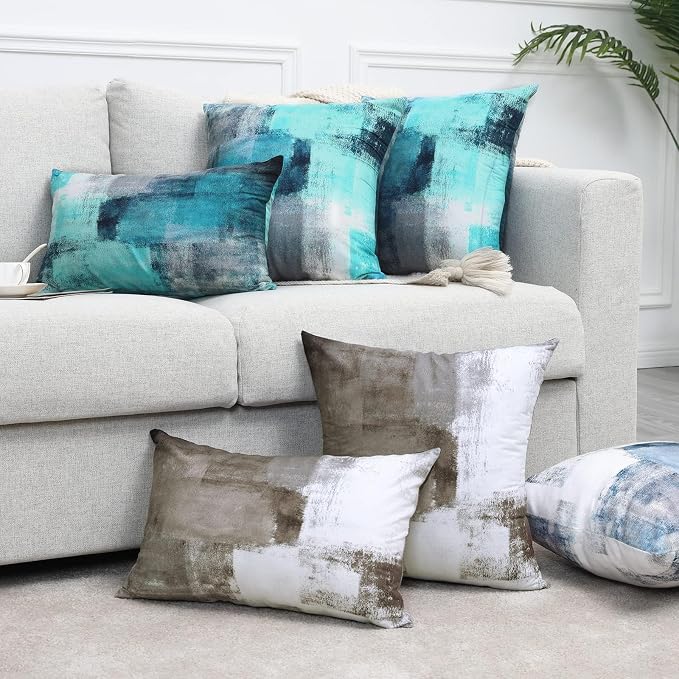 Throw Pillow Covers for Couch, 26x26 Inch, 2 Pack, Turquoise | Decorative Throw Pillow Covers Cushion Covers for Couch Bedroom Sofa Living Room