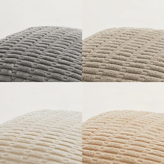Fancy Homi 4 Packs Decorative Throw Pillow Covers for Living Room Couch Bed, Modern Farmhouse Boho Home Décor Accent Cushion Case, 28" x 20", Neutral