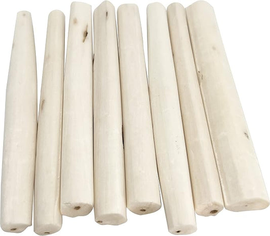 5510 Pk8 Small Sola Logs - Handcut Skinny Stick Bird Foot Toys, Made from air Dried Piece of Natural sola Wood, Lightweight, Versatile, Break Apart by Hand, Great Fun for Small and med Size pet Birds