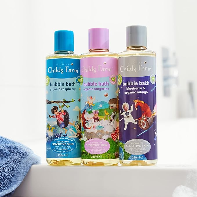Childs Farm - Children's Bubble Bath, Gently Cleanses, Sensitive Skin, Organic Raspberry, 250ml