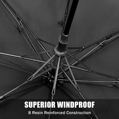 G4Free 62-Inch Portable Golf Umbrella - Oversized Double Canopy, Windproof & Waterproof | Black