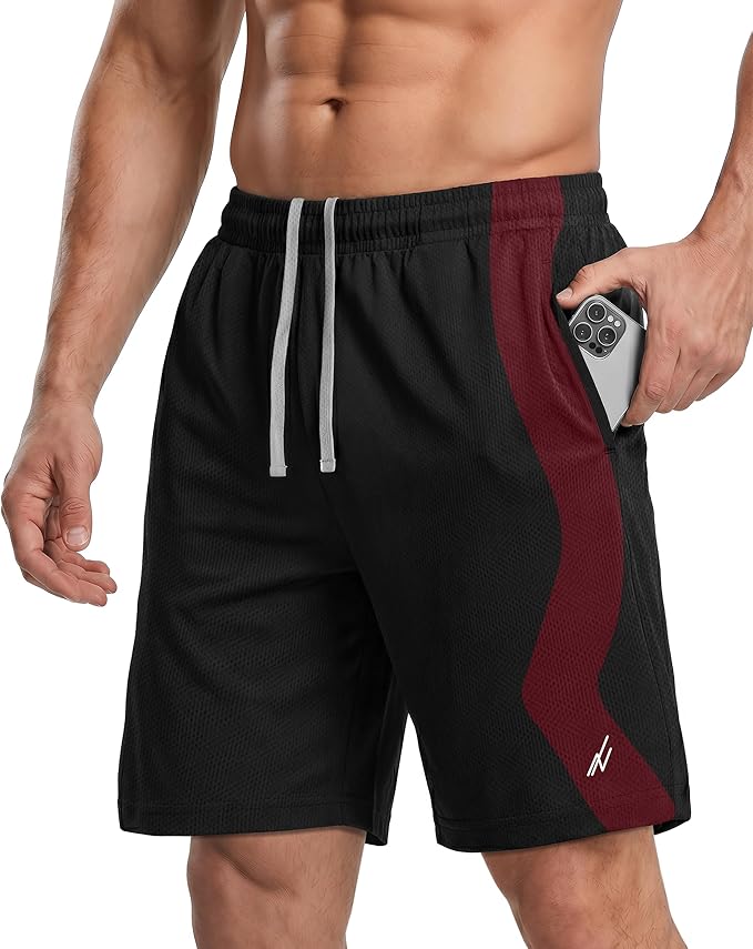 Quick Dry Knit Men's Athletic Shorts Loose-Fit Running Workout Gym Shorts