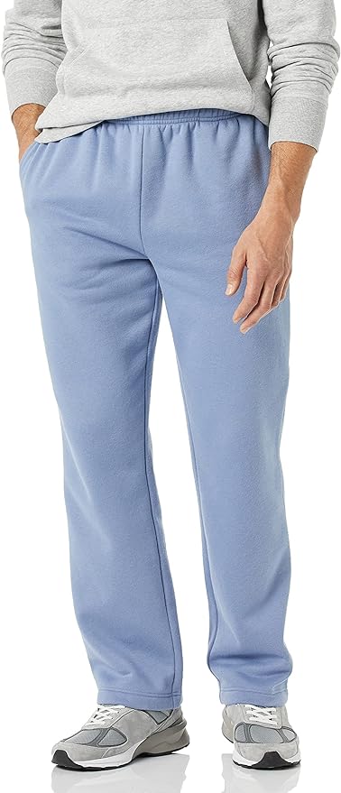 Amazon Essentials Men's Relaxed Straight Leg Fleece Open Bottom Sweatpant (Available in Big & Tall)
