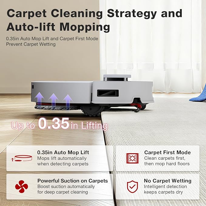 YEEDI M12 PRO Gen2 Robot Vacuum & Mop, 25000Pa Powerful Suction, LDS Laser Navigation, Auto Dust Collection & Mop Cleaning, 113°F Hot Air Dry OMNI Station, ZeroTangle 2.0 Technology, 3L Large Dust Bag