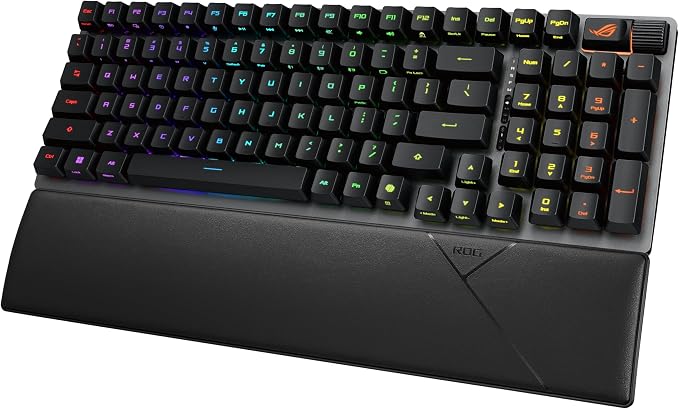 ASUS ROG Strix Scope II 96 RX Wireless Optical Gaming Keyboard – 96% Full-Size, Tri-Mode Connectivity, Pre-lubed ROG RX Red Linear Switches PBT Keycaps, RGB, PC/Mac Support - Black