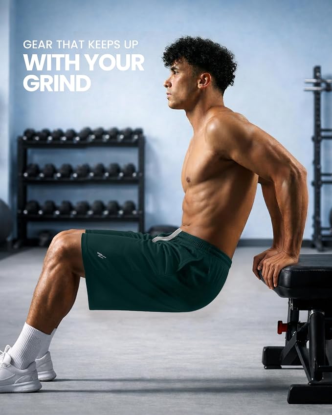 Quick Dry Knit Men's Athletic Shorts Loose-Fit Running Workout Gym Shorts