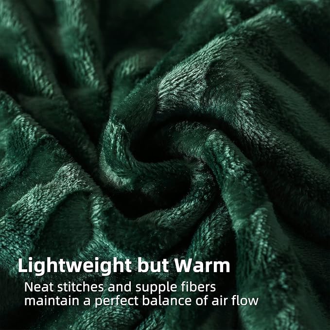 Whale Flotilla Flannel Fleece Fall Throw Blanket for Couch, Emerald Green | Lightweight Breathable Soft Sofa Throws, Plush Fluffy Chevron Design Decorative Blankets for Home Life, 50x60 Inch