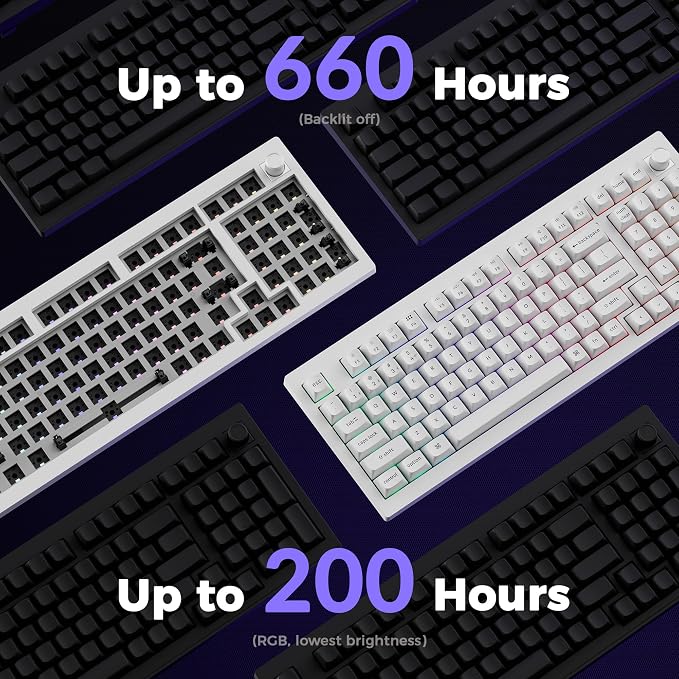 Keychron V5 Ultra 96% Wireless Mechanical Keyboard with 8000Hz Polling Rate & NKRO, Hot-Swappable RGB, Banana Switches, 97 Keys, 2.4GHz/Bluetooth/Wired, OSA PBT Keycaps, for Mac/Win/Linux - White