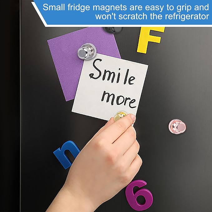 LOVIMAG Fridge Magnets 16Pcs for Refrigerator Whiteboard, Colorful | Small Strong Neodymium Metal Cute Push Pin for Classroom, Kitchen, Accessories Decorative, Office, Calendar