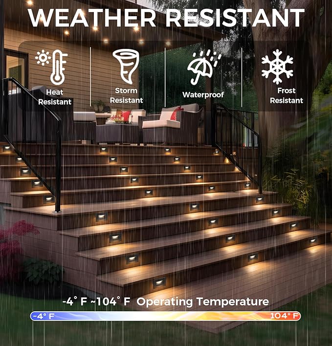 CLOUDY BAY 3 Color 120V Dimmable LED Indoor Outdoor Step Light,3000K/4000K/5000K 3W 55lm Stair Light,Oil Rubbed Bronze,12 Pack