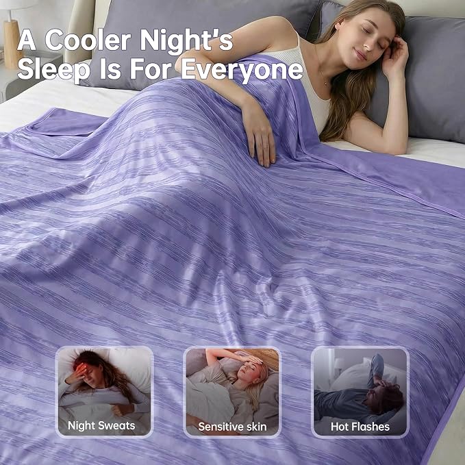 Guohaoi Cooling Blanket for Hot Sleepers and Night Sweats 50"x70" Twin Size | Arc-Chill Q-Max >0.5 Cool Fiber,100% Oeko-Tex Certified Lightweight Summer Blanket for Travel/Outdoor Ultra Cold Breathable