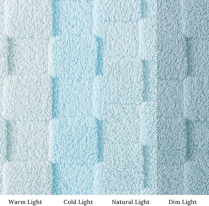 Exclusivo Mezcla 3D Checkered Fleece Throw Blanket for Couch, LCE Blue | Super Soft and Cozy Fluffy Throw, Lightweight and Breathable, Cute Fuzzy Blanket for Sofa, Home Decor, All Season, 50"x60"