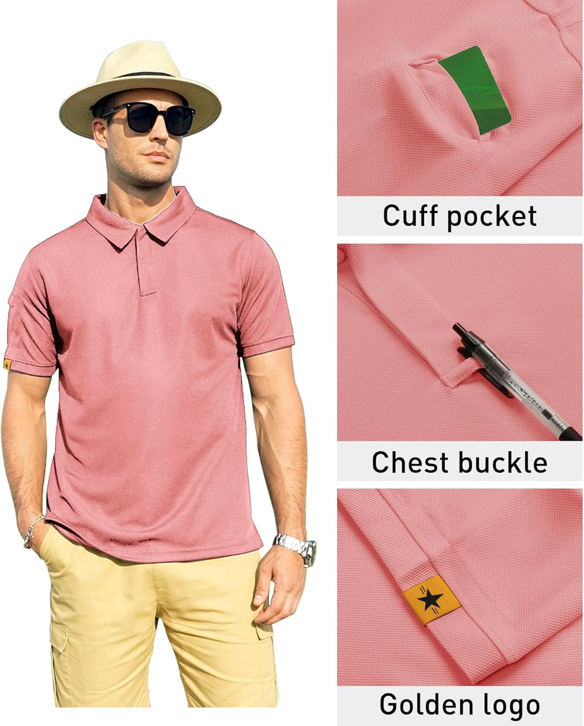 ZITY Men's Polo Shirt - Short Sleeve Athletic Golf T-Shirt | Stylish Casual Collared Design