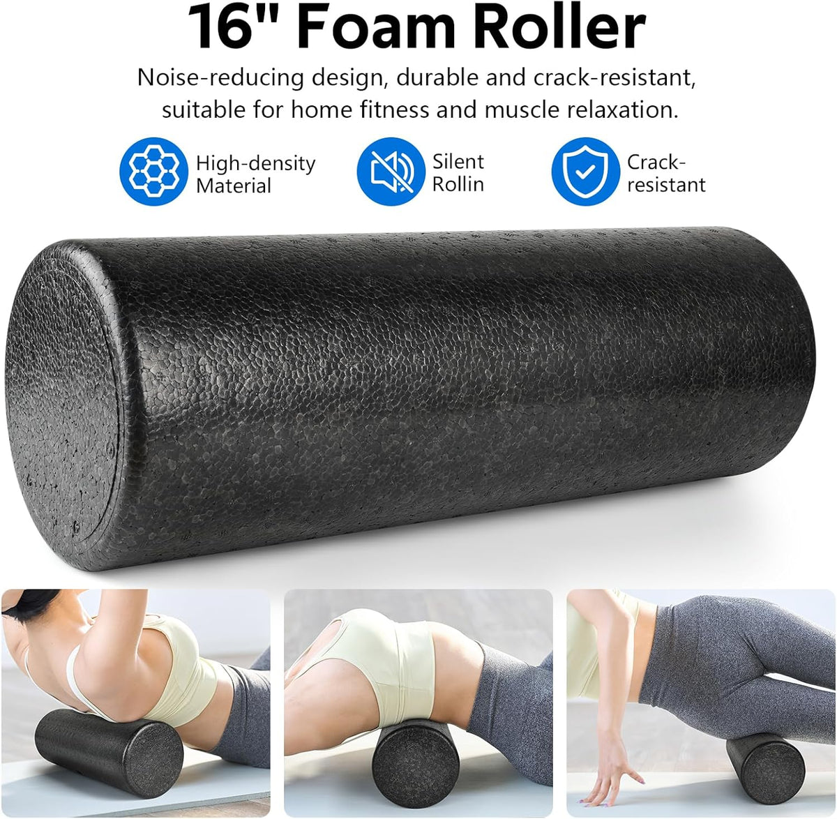 Skiennix 7-in-1 Foam Roller Set - Deep Tissue Muscle Massager with High Density Back Roller & Accessories