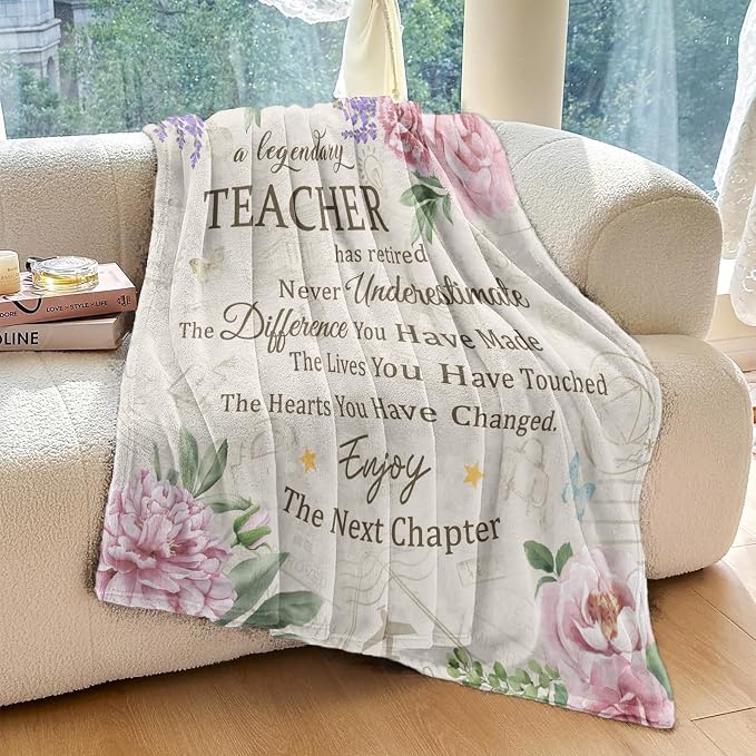 Teacher Retirement Gifts for Women, Teacher Retirement Blanket 60"x50" | Retirement Gift for Teachers 2026, Retired Throw for Teachers Appreciation Week, Retirements Parties