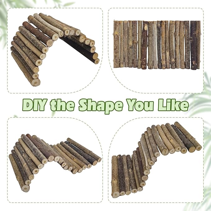 kathson Bearded Dragon Tank Accessories, Large Reptile Hide Wooden Bridge Triangle Hammock Jungle Climber Vines Leaves and Plant Reptile Habitat Decor for Chameleon Lizards Gecko Snakes Climbing