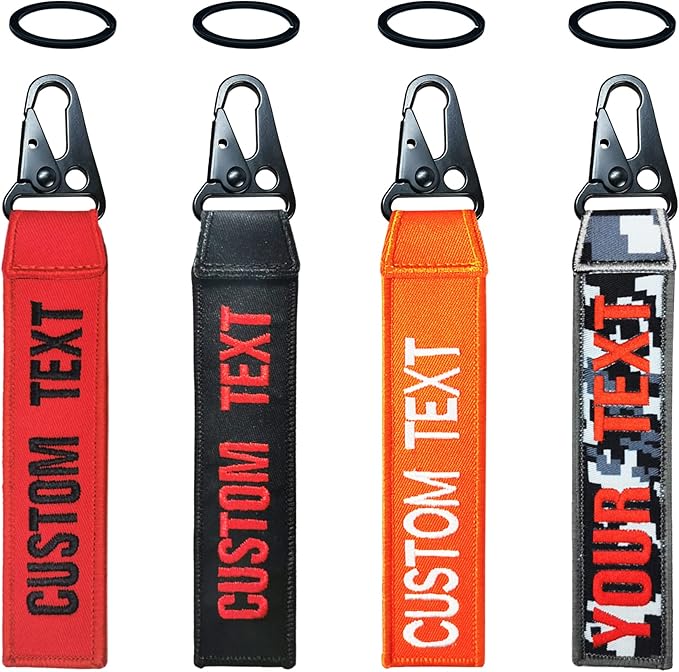 Custom Luggage Tags, Custom Personalized Luggage tag Name, Embroidery Key Ring Accessories for Car, Luggage, Crate,Gear