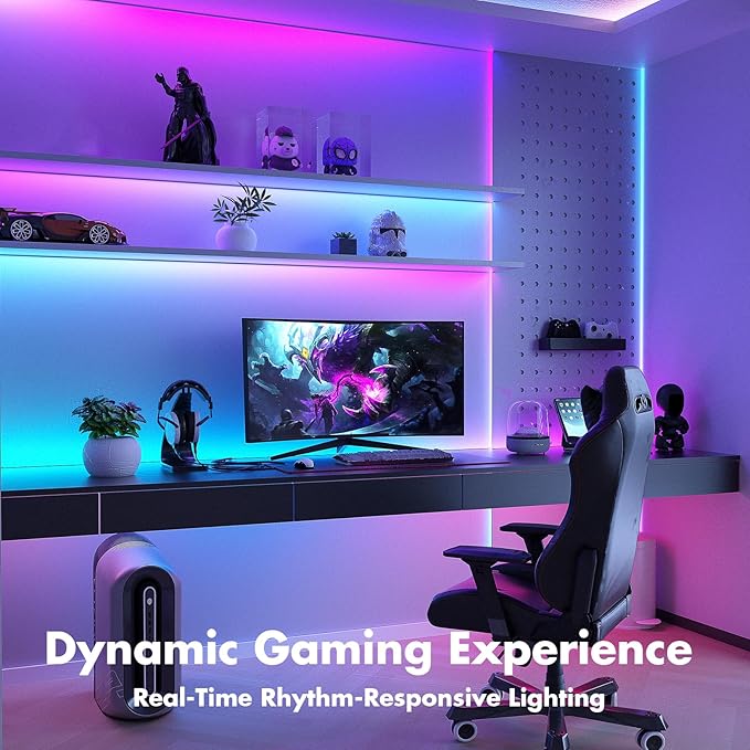 166 ft I(2 Rolls of 83ft) C+RGB,Led Lights for Bedroom,Music Sync Color Changing,Led Strip Lights,with Remote App Control, Led Lights for Room Home Kitchen Decor Party