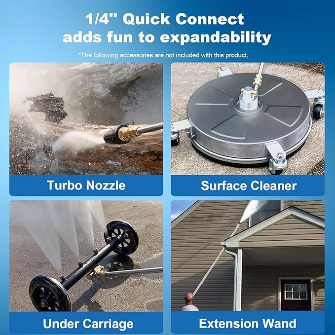 Pressure Washer 5000PSI Power Washer with M22-14mm Pressure Hose 33FT, Blue