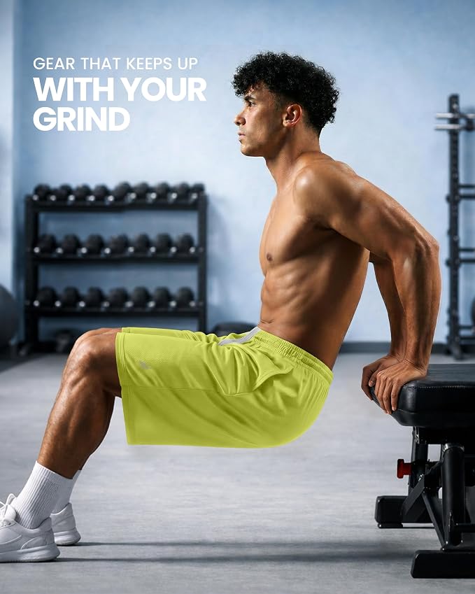 Quick Dry Knit Men's Athletic Shorts Loose-Fit Running Workout Gym Shorts
