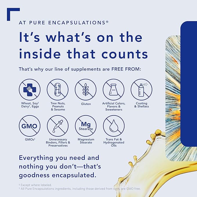 Pure Encapsulations OptiFerin-C - for Red Blood Cells & Energy - Iron Absorption Support - Energy Supplement* - Vitamin C Enriched - Gluten Free & Non-GMO - 60 Capsules