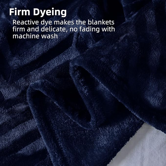 Whale Flotilla Flannel Fleece Fall Bed Blanket Twin XL Size, Navy Blue | Lightweight Breathable Soft Bedspread, Plush Fluffy Coverlet Chevron Design Decorative Blanket for Home Life, 90x66 Inch