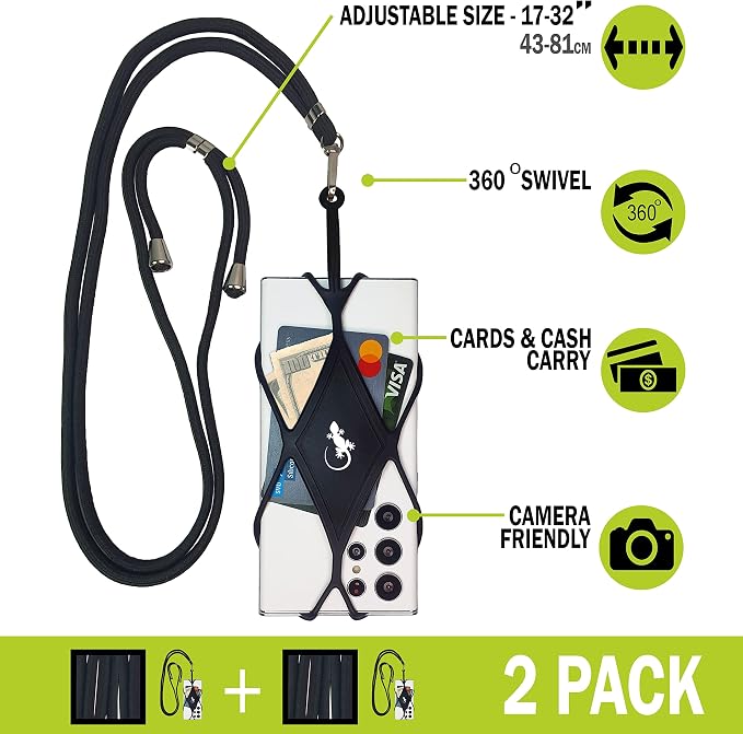 Gecko Travel Tech Cell Phone Lanyard Phone lanyards for Around The Neck Neck Lanyard Phone Crossbody