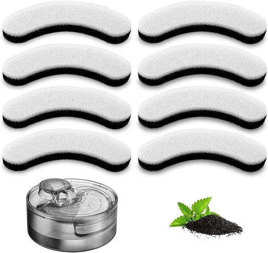 Cat Water Fountain Filter Pet Drinking Fountain Filter, Compatible with DF10 & DF30 Automatic Pet Water Dispenser Filter Replacement, Triple Filtration Pet Fountain Filters (8 Filters)