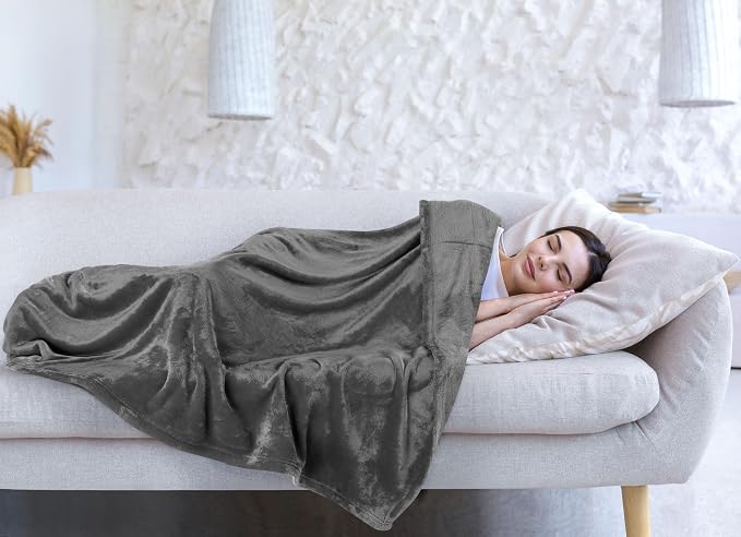 Utopia Bedding Ultra Soft Fleece Bed Blanket Twin XL Size Grey (90x76 Inch) | College Dorm Room Essentials for Girls and Guys, Microfiber Plush Warm Lightweight Breathable Cozy Blanket Anti-Static