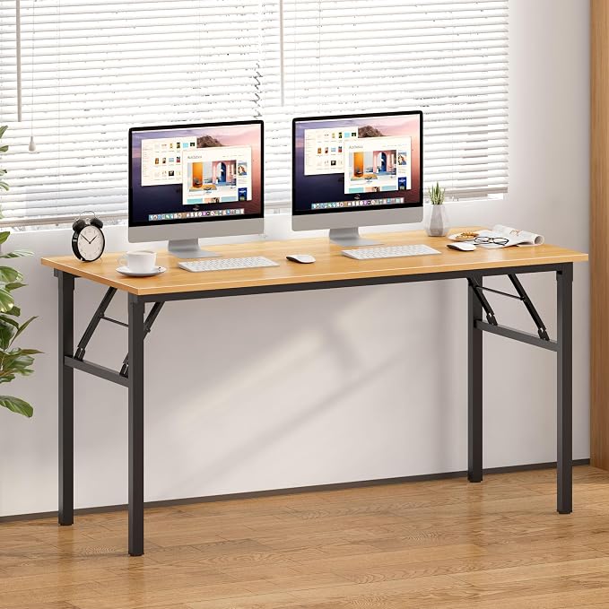 Need Home Office Desk - Large Computer Desk Sturdy Table Foldable Desk Gaming Computer Table No Assembly Required AC5BB 60 inch | Black Frame Writing Gaming Work Table/Foldable Home Office Desk/Sewing Table, No Assembly Required