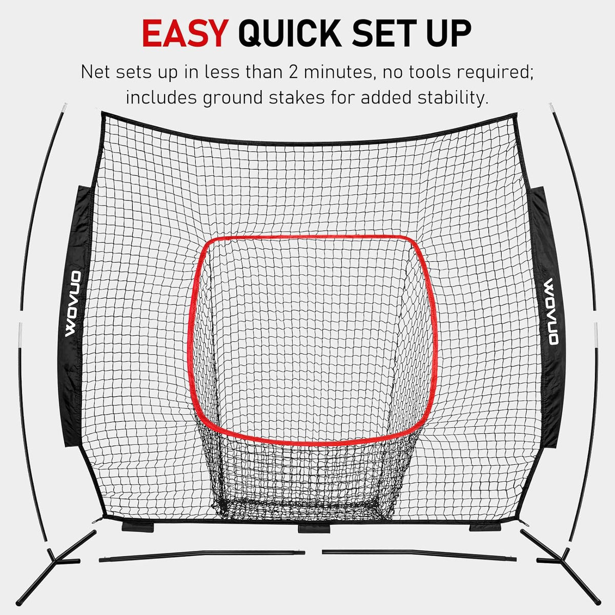 Skiennix 7x7 Ft Baseball Net - Versatile Batting & Pitching Training Equipment for All Ages