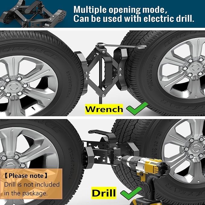 X-Shaped Wheel Chocks for Travel Trailer【Allow Drill Adjust】 RV Stabilizers X chocks Camper Wheel Chock for Travel Trailers RV Accessories Wrench Adjustable 3.5"-10.5" （2 Pack） Black