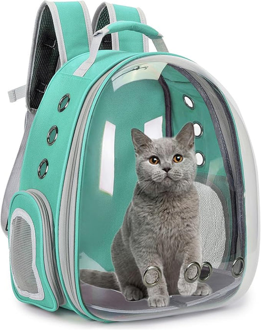 Cat Bubble Backpack Carrier for Small Medium Dogs Cats Carrying Bag, Airline Approved Pet Travel Carrying Bag Dog Hiking Walking Outdoor Backpack (Green)