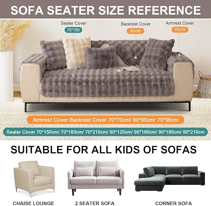 Couch Covers For Dogs,Funny Fuzzy Pet Couch Cover,Plush Solid Colour Non-Slip Couch Cover,Big Dog Bed Blanket, Washable Soft Plush Throw Protector For Bed Couch Car Sofa (35.43x47.24in, Dark Grey)