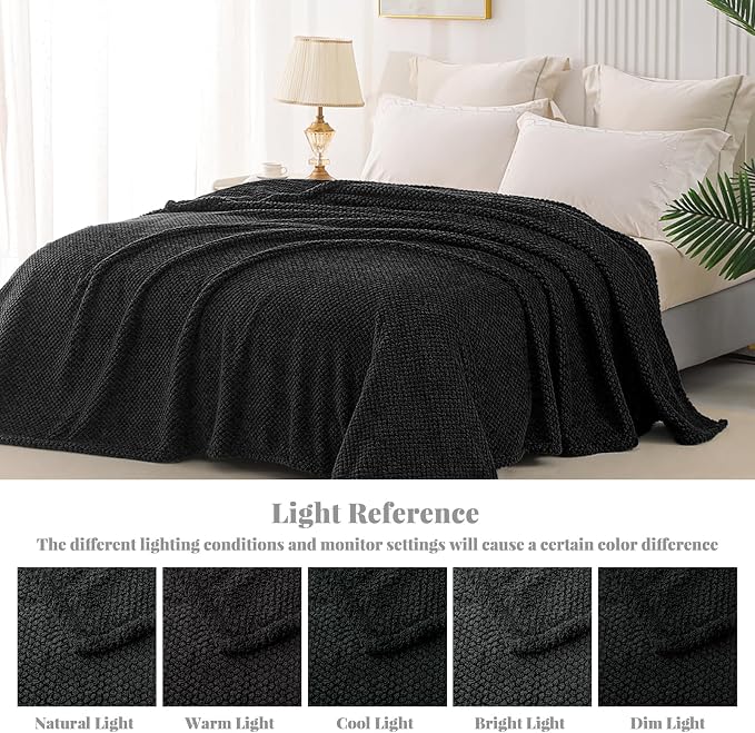 Whale Flotilla Soft Fleece Queen Size Bed Blanket, Black | 90x90 Inch, Suitable for Bed, Fluffy Fuzzy Jacquard Blankets for All Season, Lightweight and Cozy