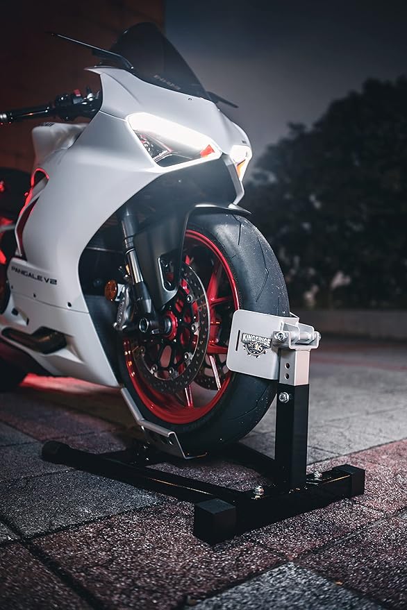 Adjustable Motorcycle Wheel Chock for Trailer, Heavy Duty Upfront Wheel Motorcycle Chock, Front Wheel Motorbike Trailer Wheel Chock, Front Wheel Motorcycle Wheel Chock, 16" to 21"