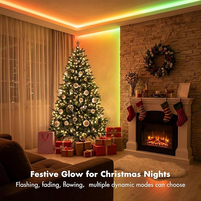 166 ft I(2 Rolls of 83ft) C+RGB,Led Lights for Bedroom,Music Sync Color Changing,Led Strip Lights,with Remote App Control, Led Lights for Room Home Kitchen Decor Party
