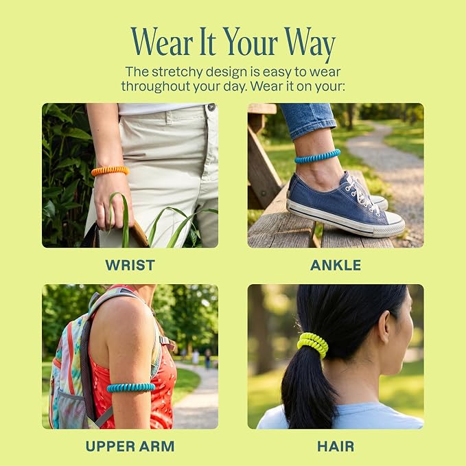 Cliganic 25 Pack Mosquito Repellent Bracelets for Adults & Kids - Natural DEET-Free Bands, Individually Wrapped
