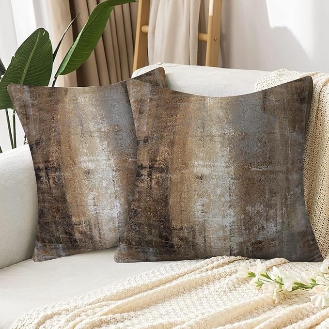 Throw Pillow Covers for Couch, 24x24 Inch, 2 Pack, Taupe | Decorative Throw Pillow Covers Cushion Covers for Couch Bedroom Sofa Living Room