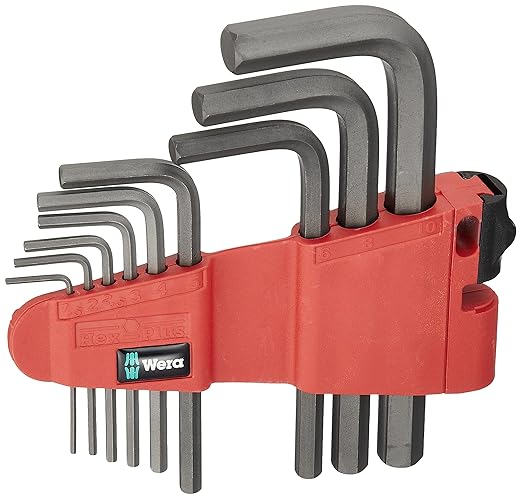 WERA 05021737001 950/9 Hex-Plus 7 L-Key Set, Metric, BlackLaser, 9 Pieces