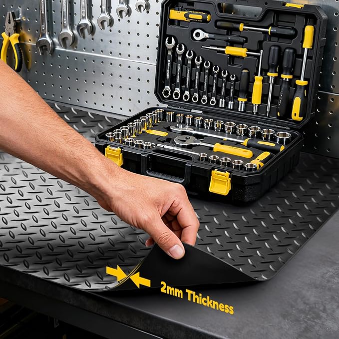Workbench Mat 70.87" x 23.62" Work Bench Pad, 2mm Non-Slip Steel Plate Tool Station for Painting, Woodworking, Crafting, DIY Building (70.87" x 23.62)