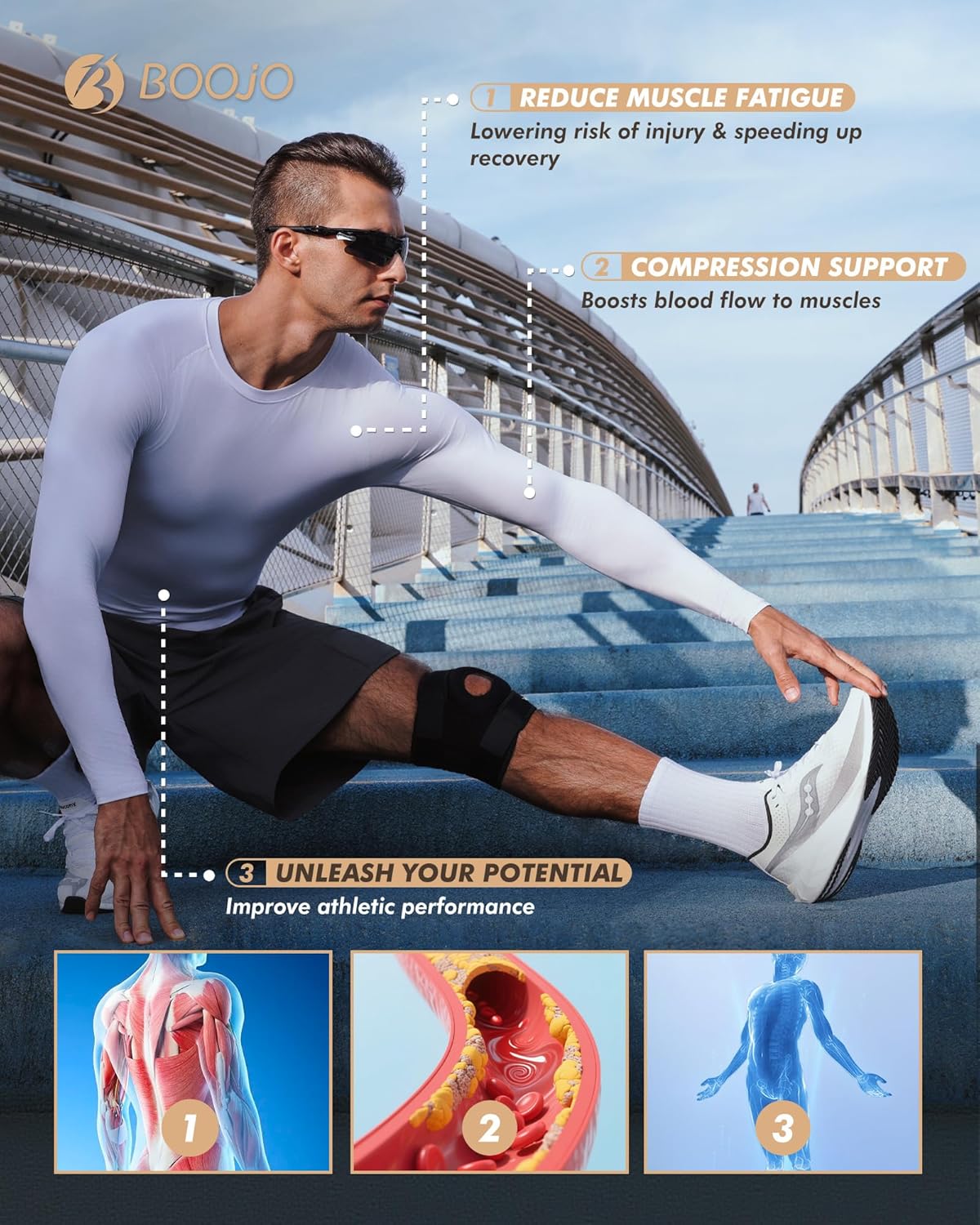 Skiennix Long Sleeve Compression Shirts for Men - Black Quick-Dry Base Layer for Gym & Running | 5 Pack