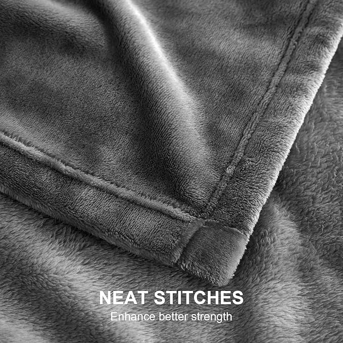 Hansleep Full Grey Fleece Blanket, Soft Flannel Bed Blanket | Fuzzy Cozy Blanket 84x90 Inches, Multi-use for Bed, Sofa, Couch, Travel, Camping, All Season Warm Lightweight Cover