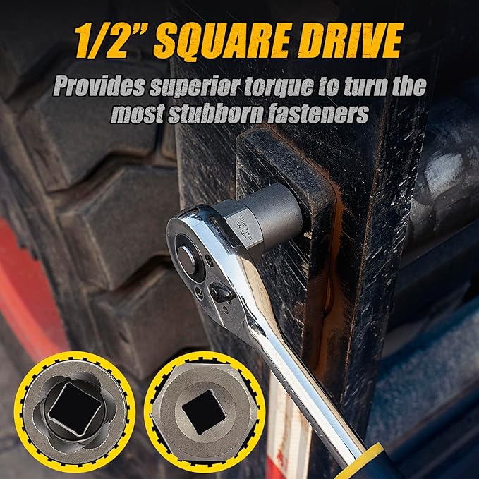 Topec Bolt Extractor Kit Heavy Duty, 9-Piece 1/2'' Drive Deep Bolt Extractor Socket Set, Easy Out Broken Bolt Extractor Set and Lug Nut Remover, for Stripped, Rounded, Damaged Bolts & Nuts Screws