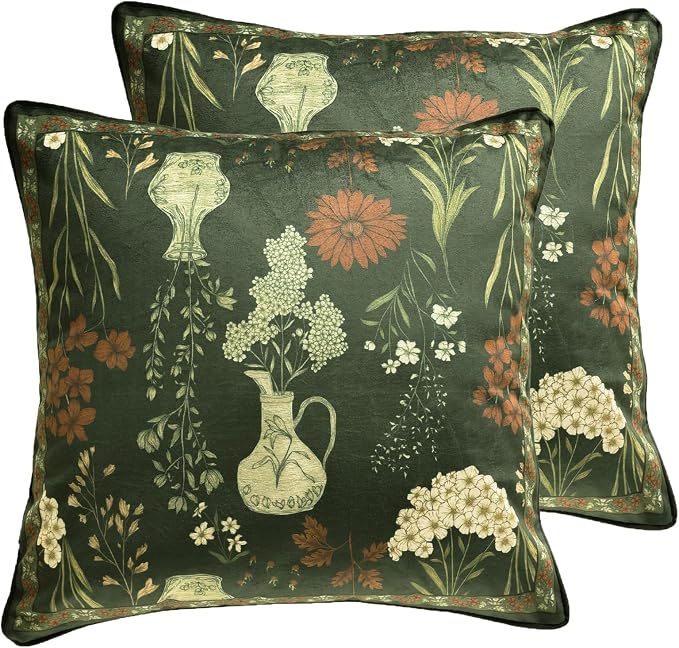 Designer Velvet Throw Pillow Cover,Set of 2,18"x18"-Nocturne | Pillow Cover,Concealed Zipper Design,Dragonfly Pattern,Sofas,Bedroom,Living Room,Lounge Chairs,All Season Home Decor