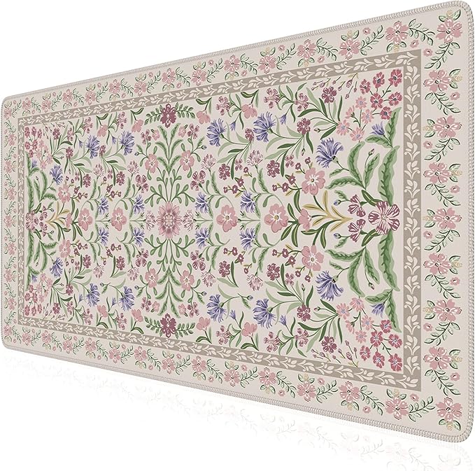iCasso Desk Mat for Keyboard and Mouse, Large Mouse Pad,35.4x15.7in,Purple | Desk Pad for Women Home Office Decor Supplies, Desk Accessories, Non-Slip Mousepad with Stitched Edge, Smooth Water-Resistant